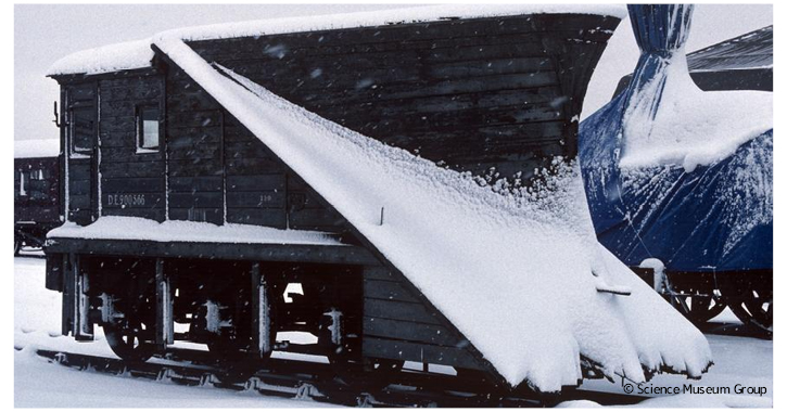 North Eastern Railway Snow Plough on display at Locomotion museum